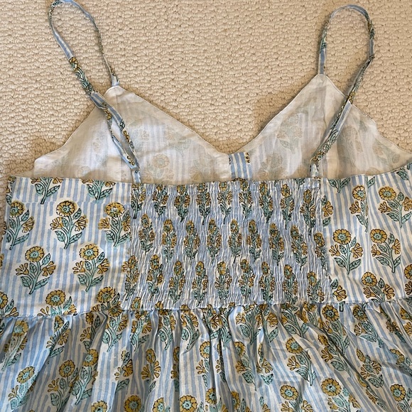 Cotton block print dress sundress nightgown handmade in India, like anokhi - Picture 6 of 8